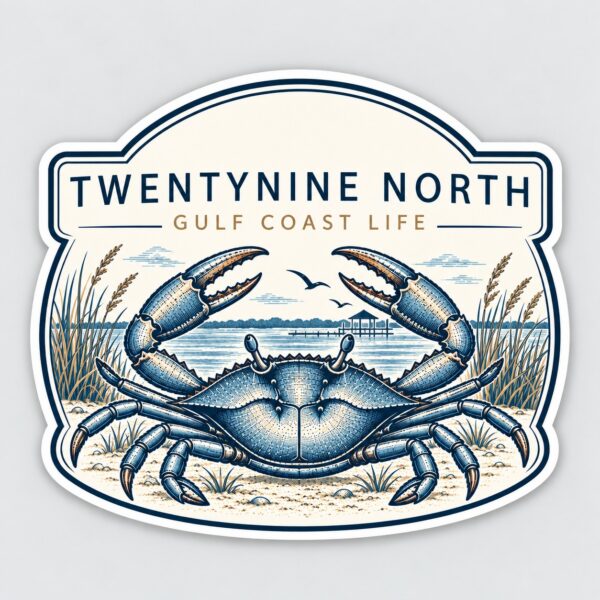Blue Crab Gulf Coast Sticker – TwentyNine North TwentyNine North Blue Crab Gulf Coast Life sticker