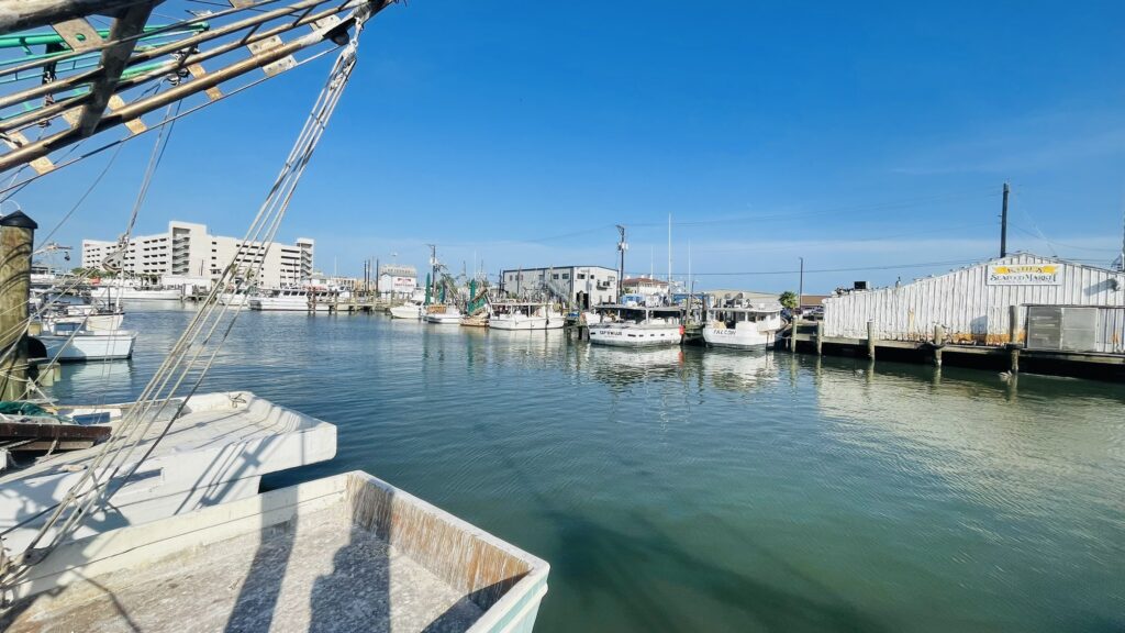 Harbor view at Pier 19 in Galveston